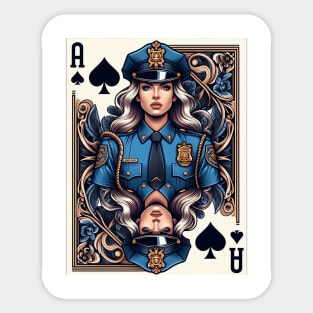 Policeman Playing Card Ace of Spades Sticker